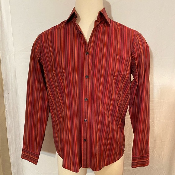 HUGO BOSS Men’s Striped Button Down Shirt Sz L - Picture 1 of 9